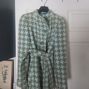 H&M Green and Cream Pea Coat